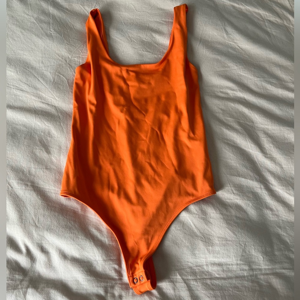 Express Orange Scoop Neck Bodysuit
